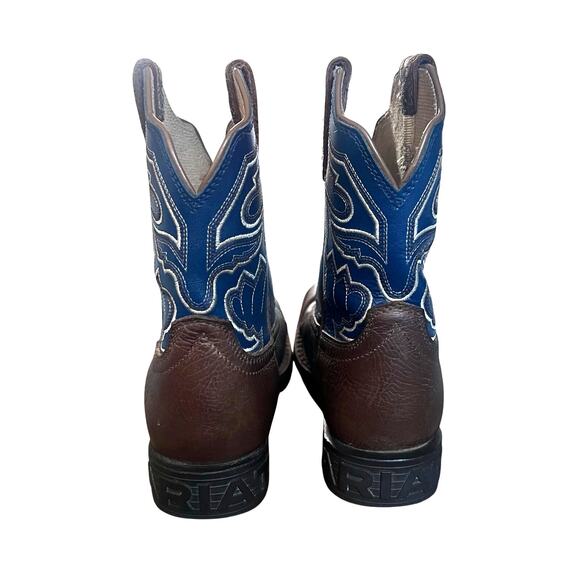 Ariat Youth Sorting Pen Western Cowboy Cowgirl Boot Blue Brown Kids Size 13 - Picture 4 of 11